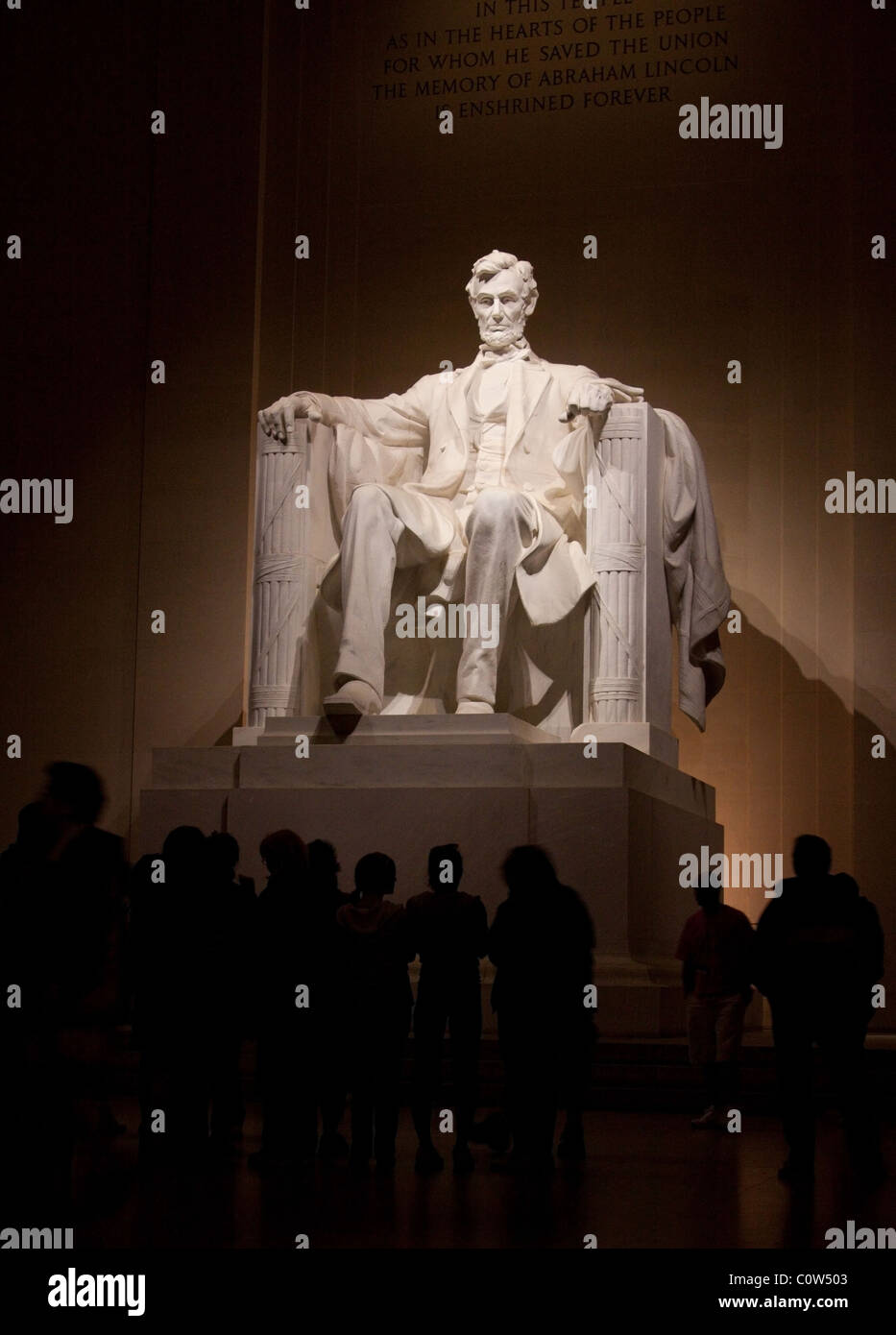 Statue d'Abraham Lincoln dans le Lincoln Memorial, Washington DC, USA Banque D'Images