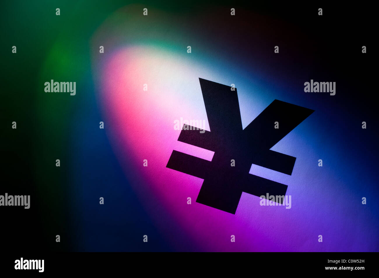 Lumière couleur symbole Yuan chinois Banque D'Images