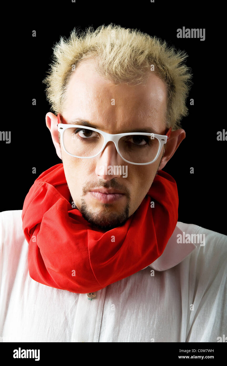 Close up man red bizarre sunglasses Banque de photographies et d'images à  haute résolution - Alamy