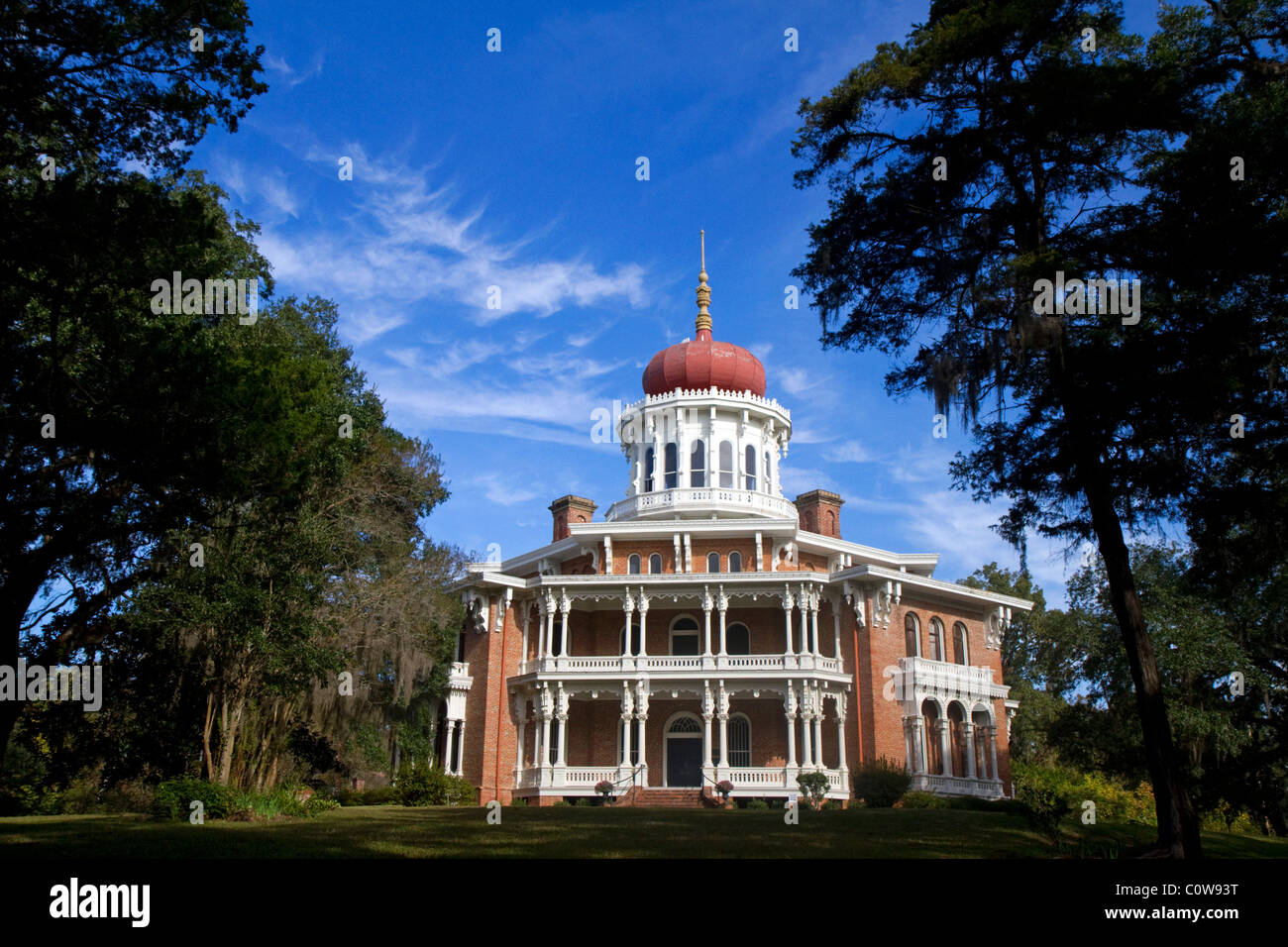 Historique de Longwood antebellum mansion octogonal situé dans la région de Natchez, Mississippi, USA. Banque D'Images