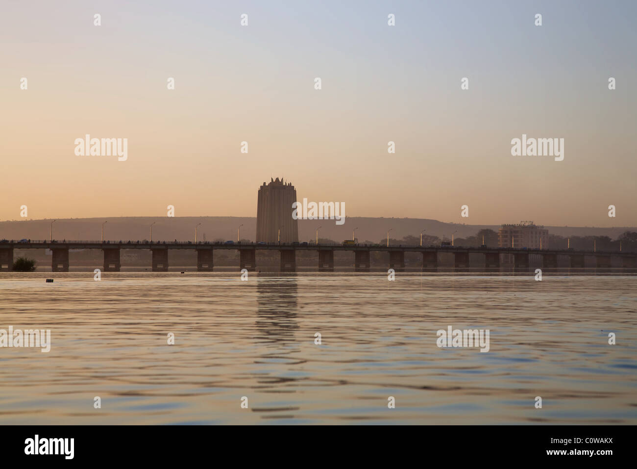 Atmosphère romantique au fleuve Niger à Bamako - Mali. Banque D'Images