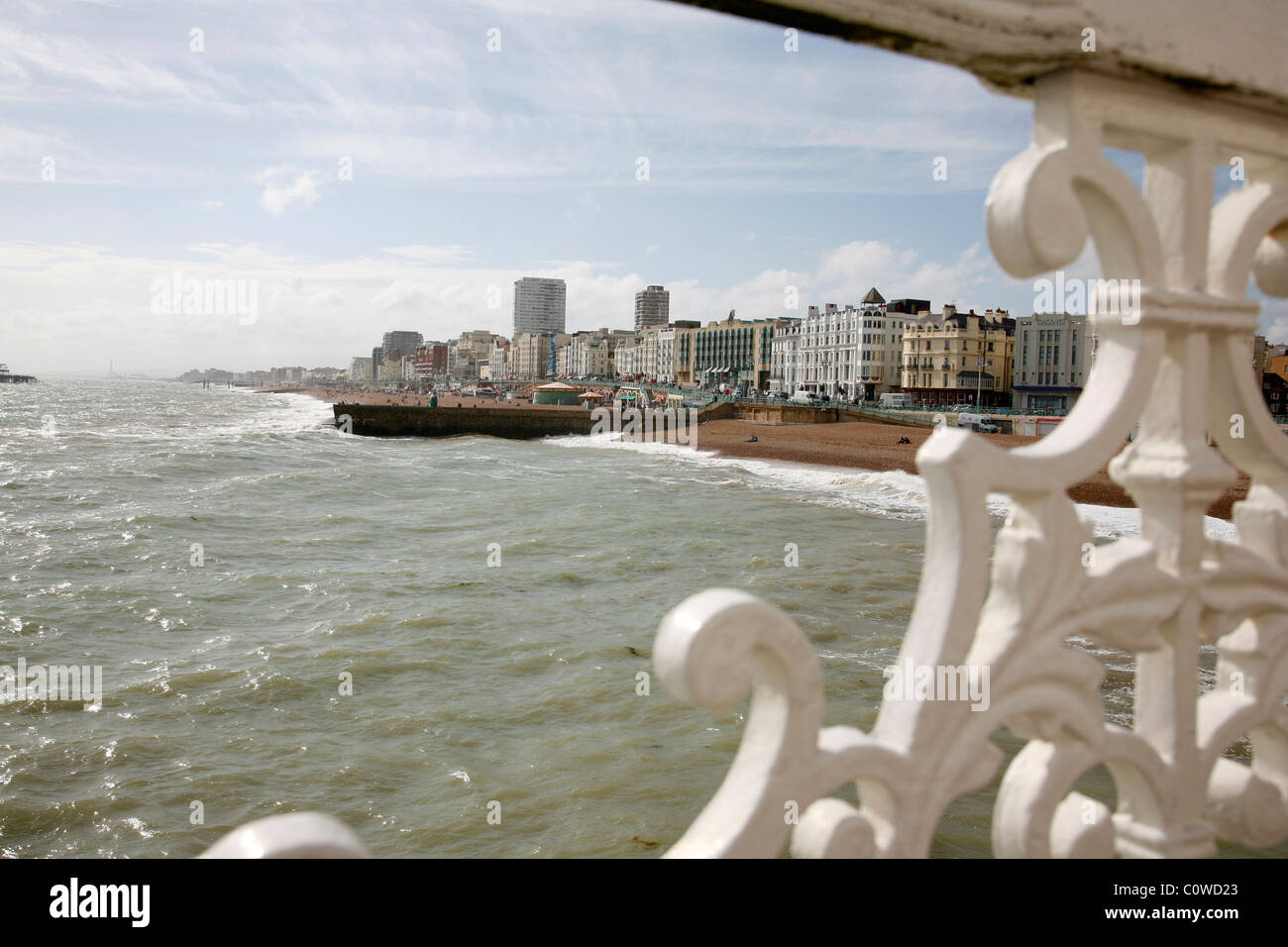 Vue sur la plage de Brighton, Brighton, Angleterre, Royaume-Uni. Banque D'Images