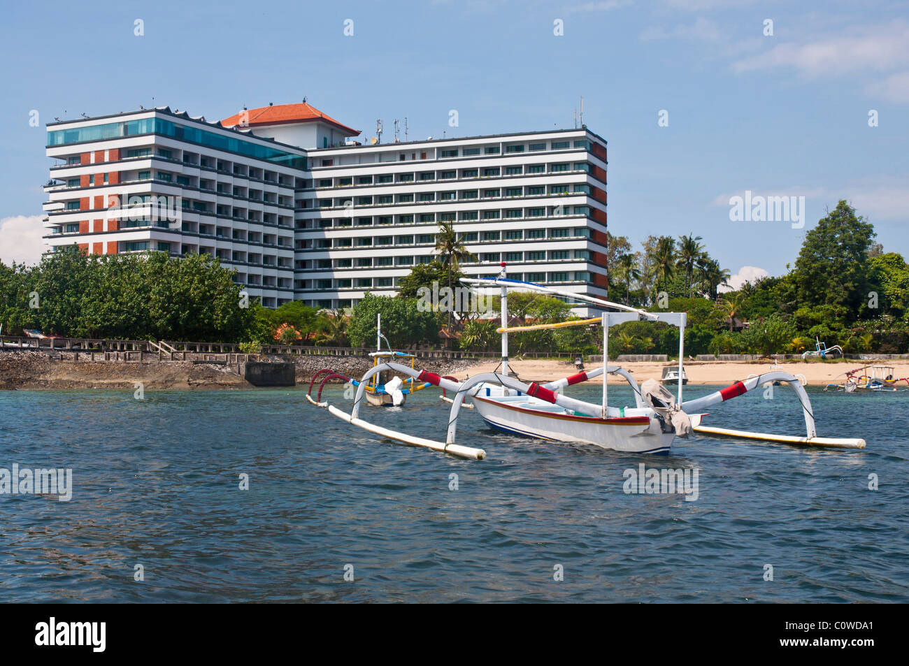 L'hôtel Bali Beach à Sanur, Bali, Indonésie Banque D'Images