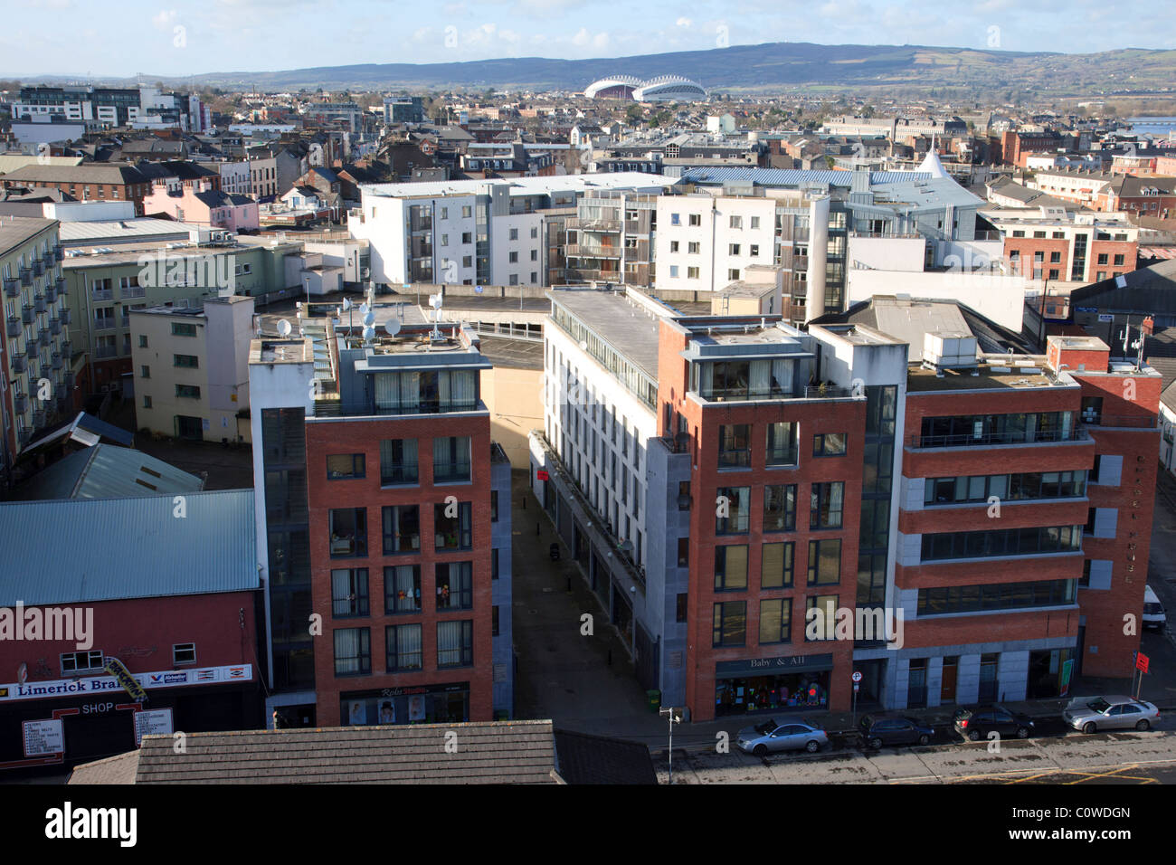 Vue aérienne de la ville de Limerick Irlande Banque D'Images