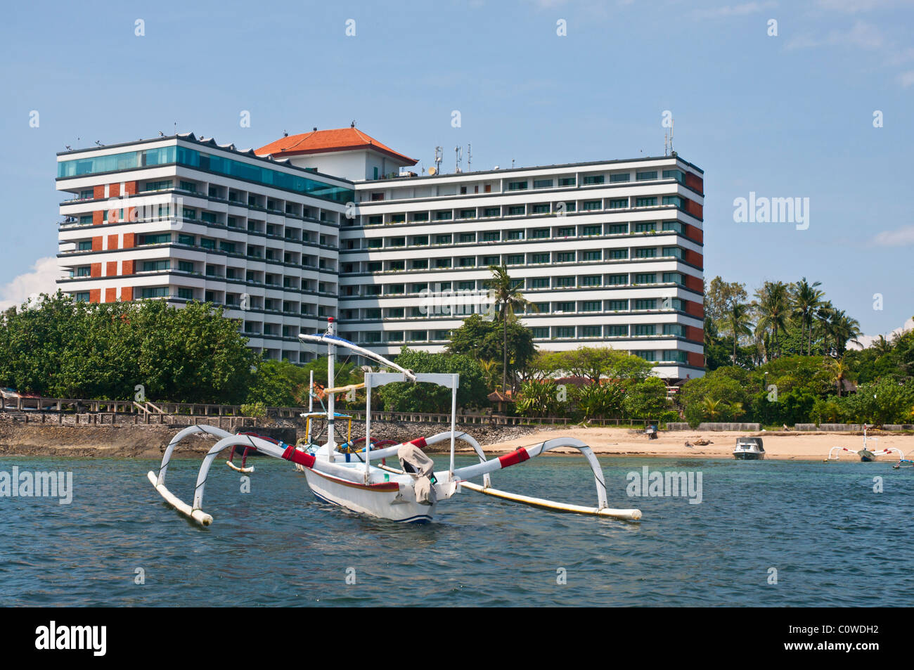 L'hôtel Bali Beach à Sanur, Bali, Indonésie Banque D'Images