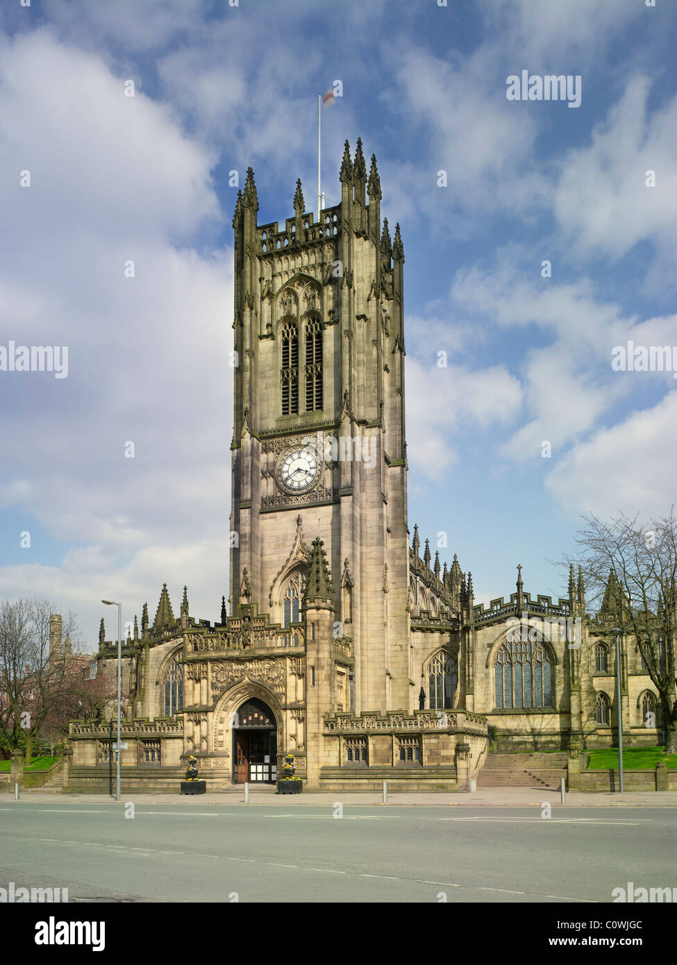 La Cathédrale de Manchester avant de l'Ouest Banque D'Images
