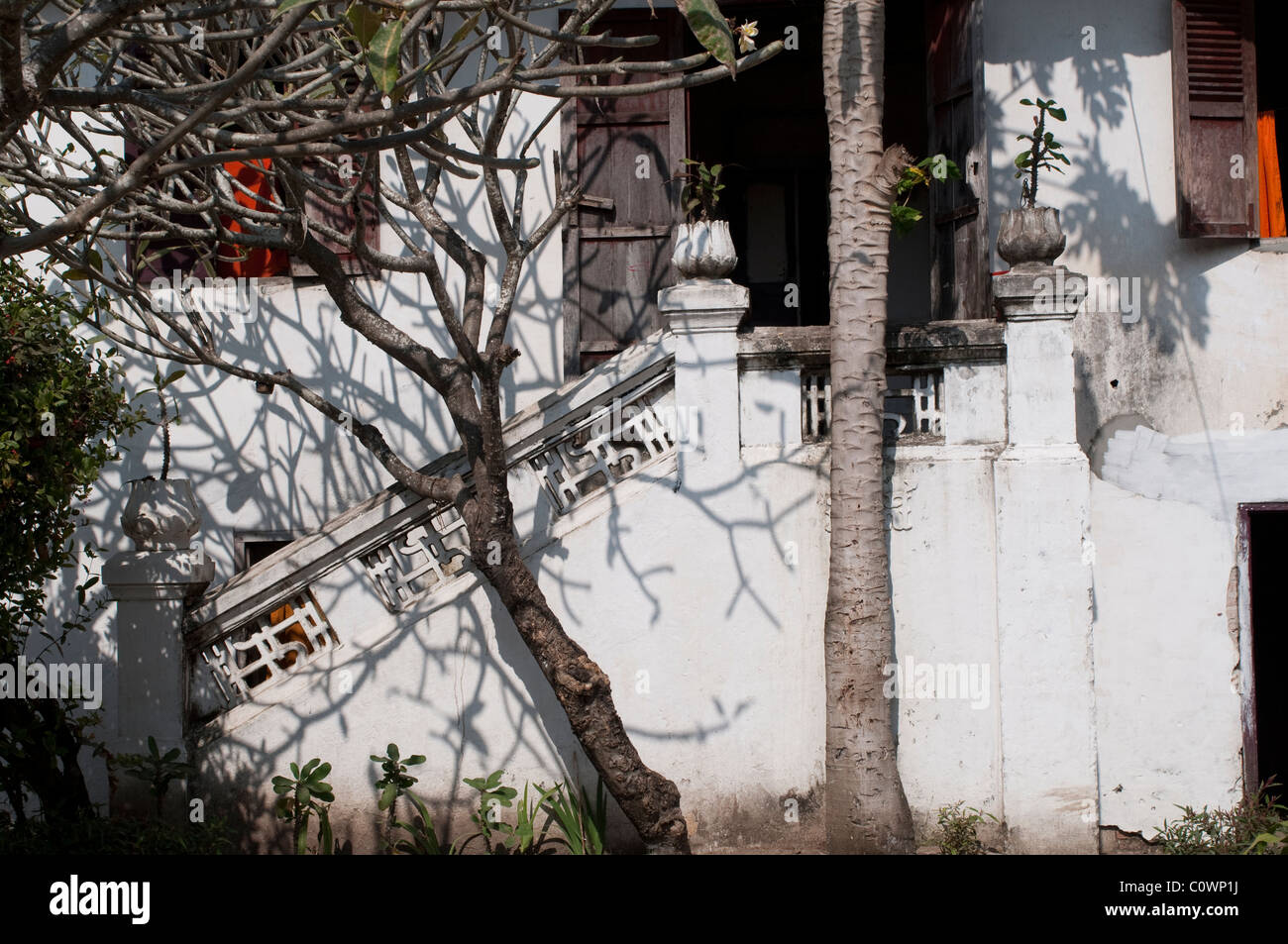 Logement des moines, Wat Saen, Luang Prabang , Laos Banque D'Images