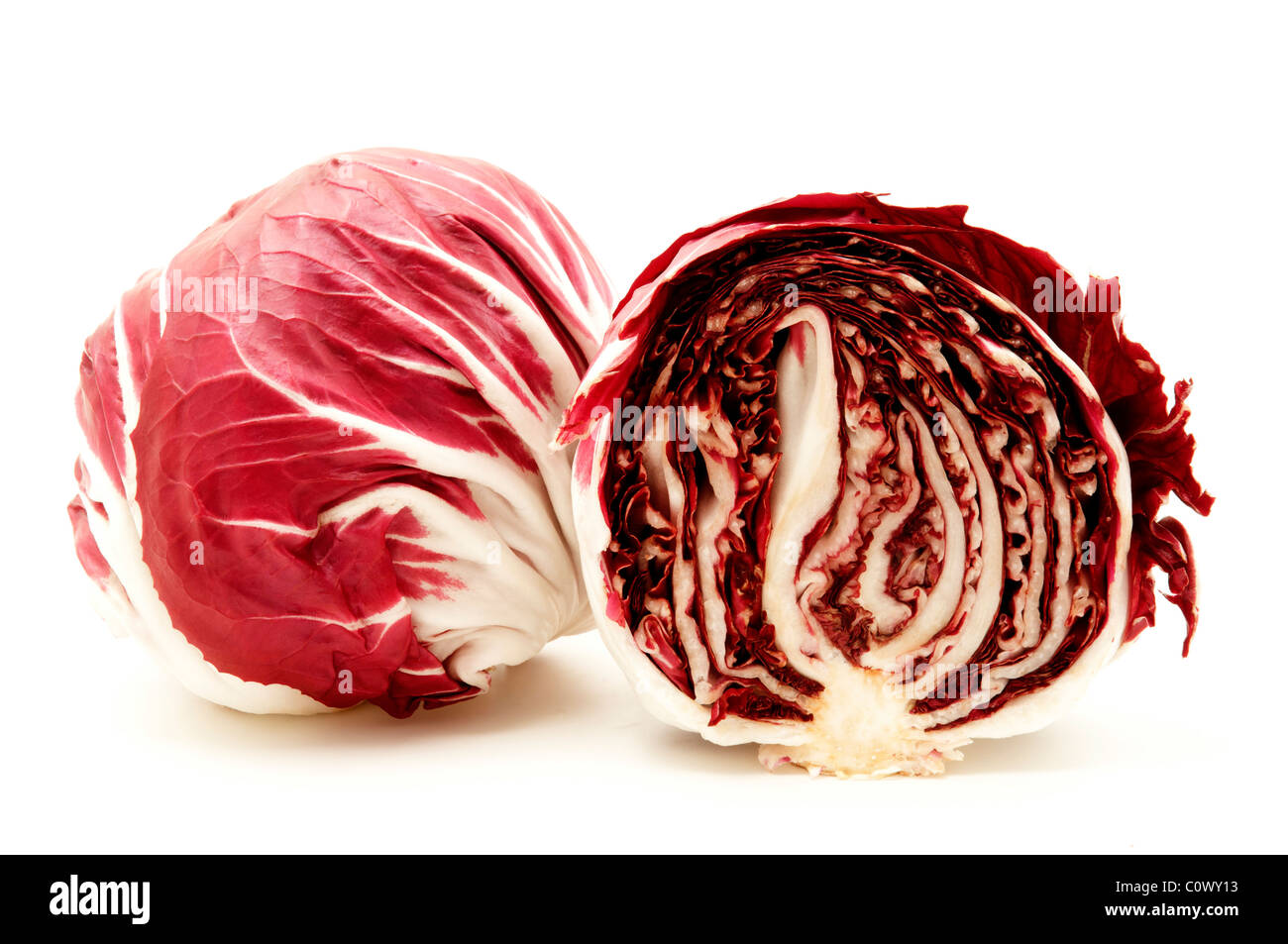 (Radicchio Rosso di verona) sur un fond blanc Banque D'Images