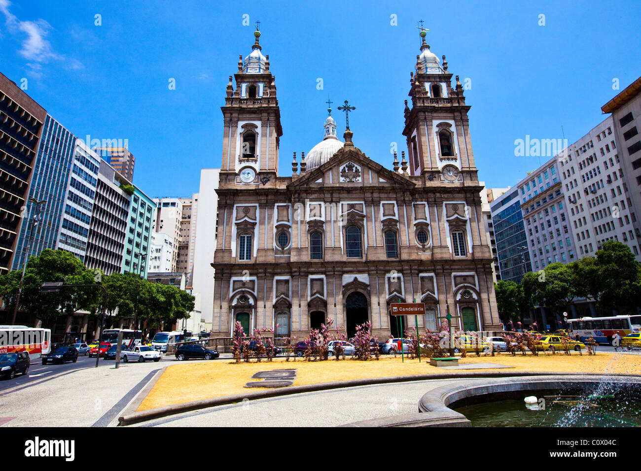 Candelaria ou l'église Igreja da Candelária, Rio de Janeiro, Brésil Banque D'Images