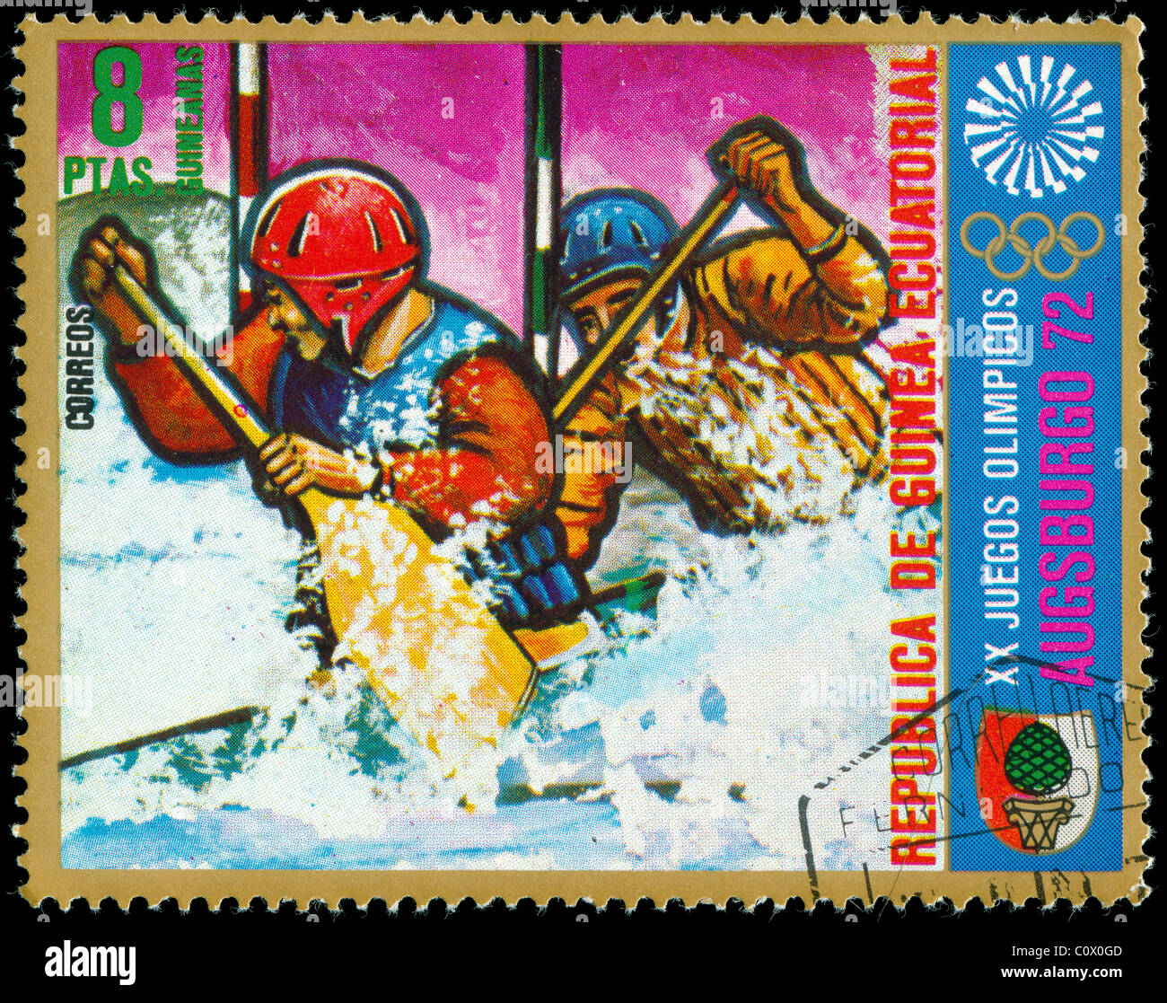 Stamp de Guinée Equatoriale commémorant les Jeux Olympiques de 1972 Banque D'Images