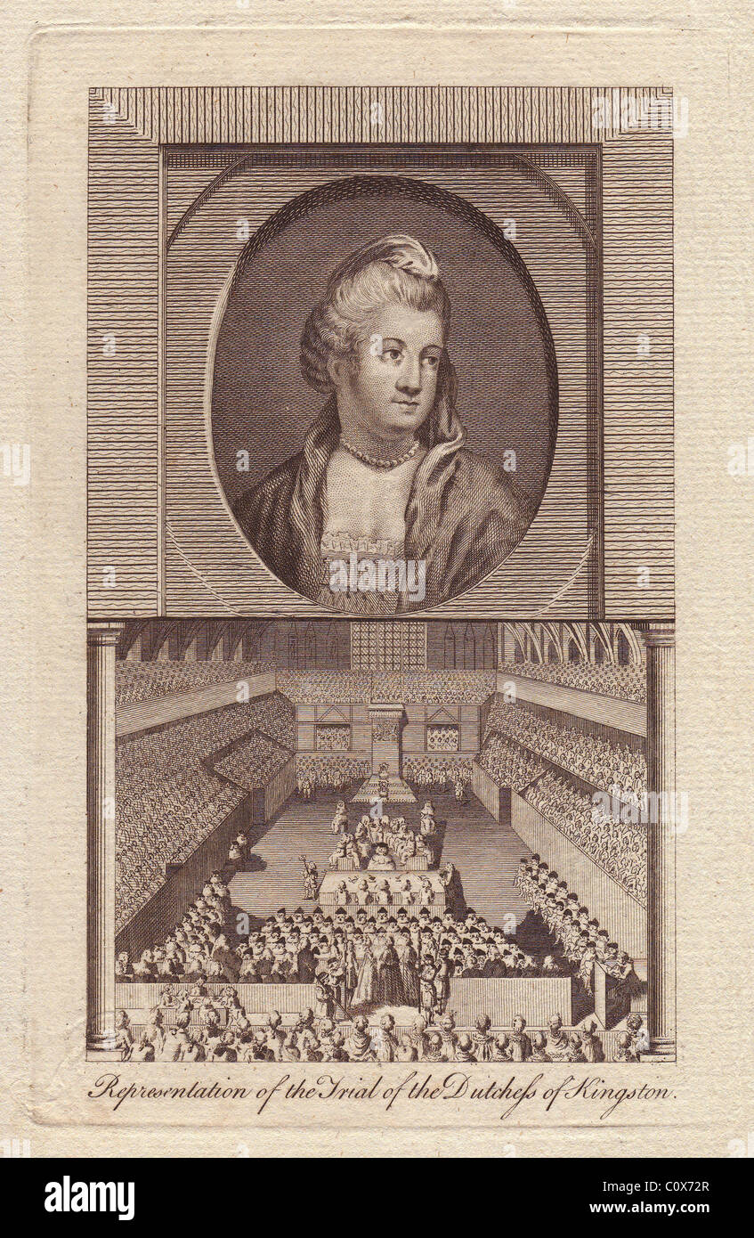 Elizabeth Chudleigh, duchesse de Kingston (1720 - 1788), était un célèbre et sournois aristocrate anglais. Banque D'Images