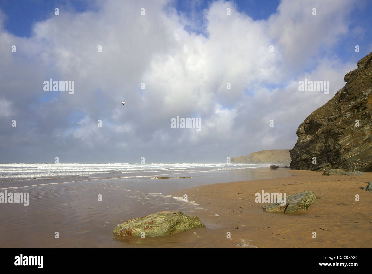 Plage de baie de Watergate, Newquay, Cornwall, Angleterre du Sud-Ouest, Royaume-Uni, Royaume-Uni, GO, Grande-Bretagne, British Isles, Europe Banque D'Images