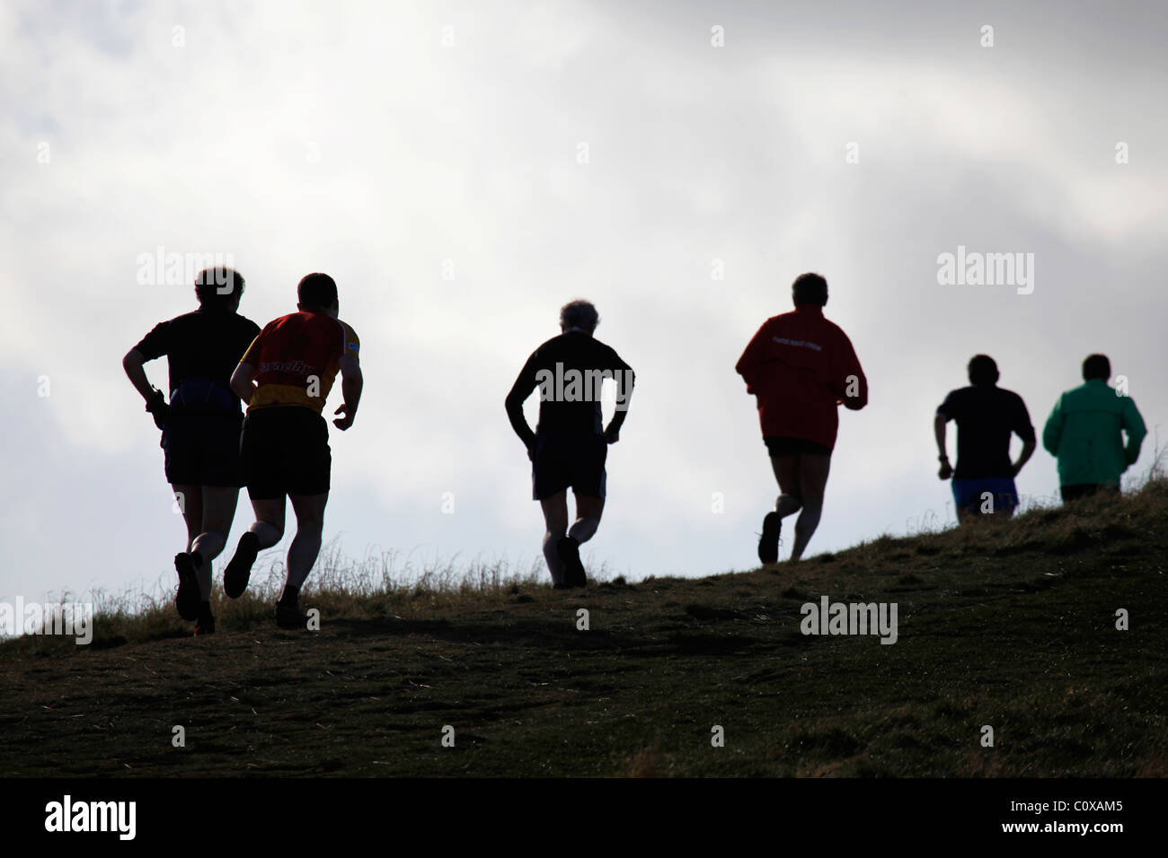 Porteur sur Arthur's Seat à Édimbourg, en Écosse. Banque D'Images