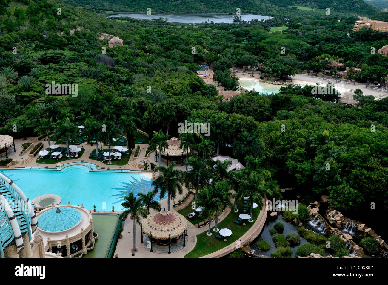 Vue de dessus de Sun City holiday resort en Afrique du Sud Banque D'Images