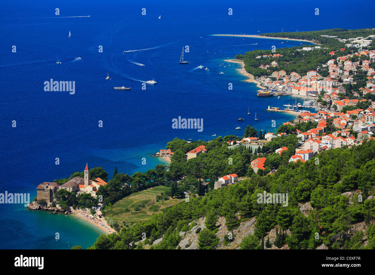 Panorama de la ville de Bol sur l'île de Brac. Banque D'Images