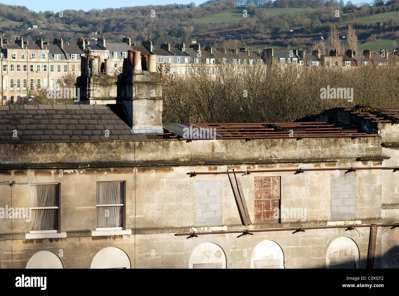 Bâtiment abandonné, Bath, Angleterre Banque D'Images Bâtiment abandonné, Bath, Angleterre Banque D'Images