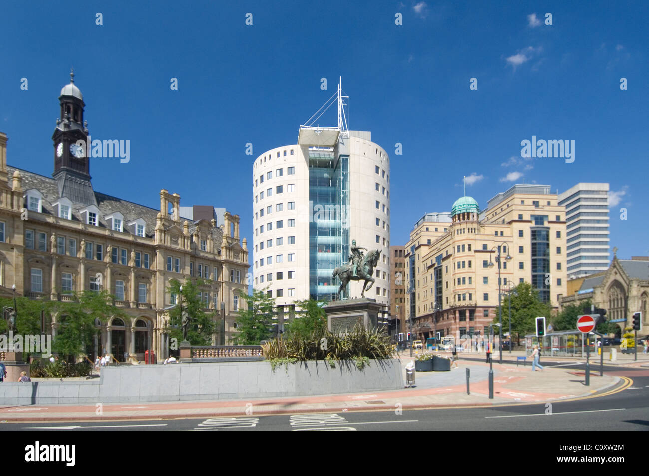Place de la ville centre-ville de Leeds West Yorkshire, Angleterre. Banque D'Images