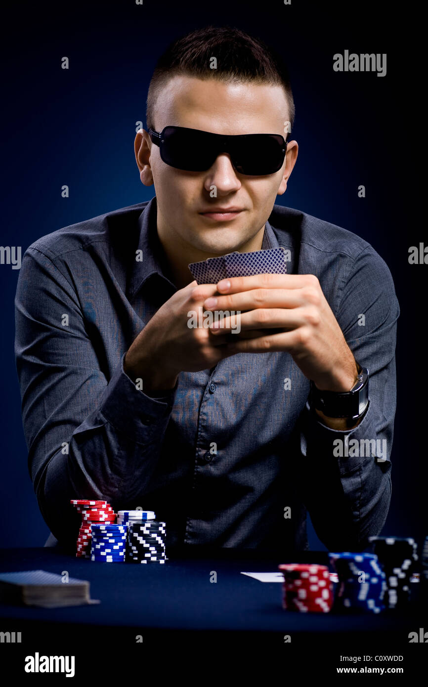 joueur de poker Banque D'Images