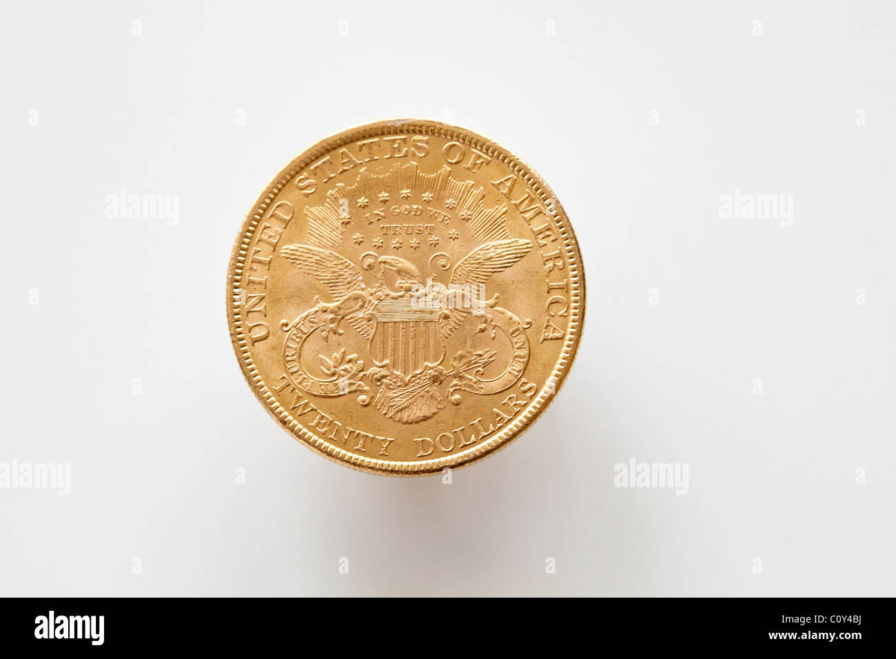 Pièce d'or double eagle USA argent dollar 20 recueillir Banque D'Images