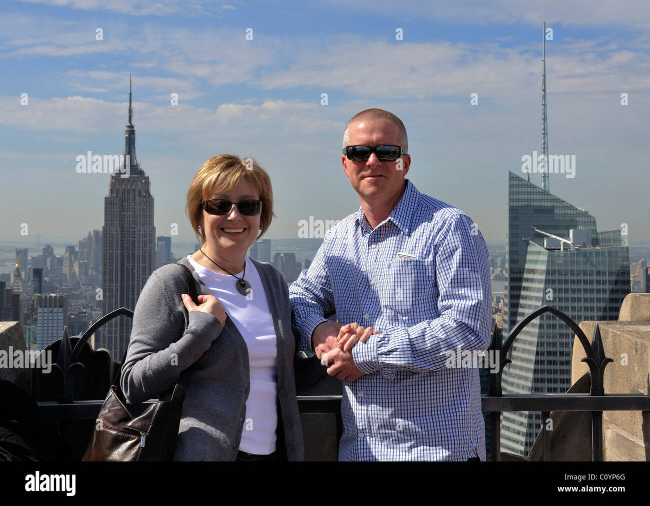 Couple d'âge moyen à New York City Banque D'Images