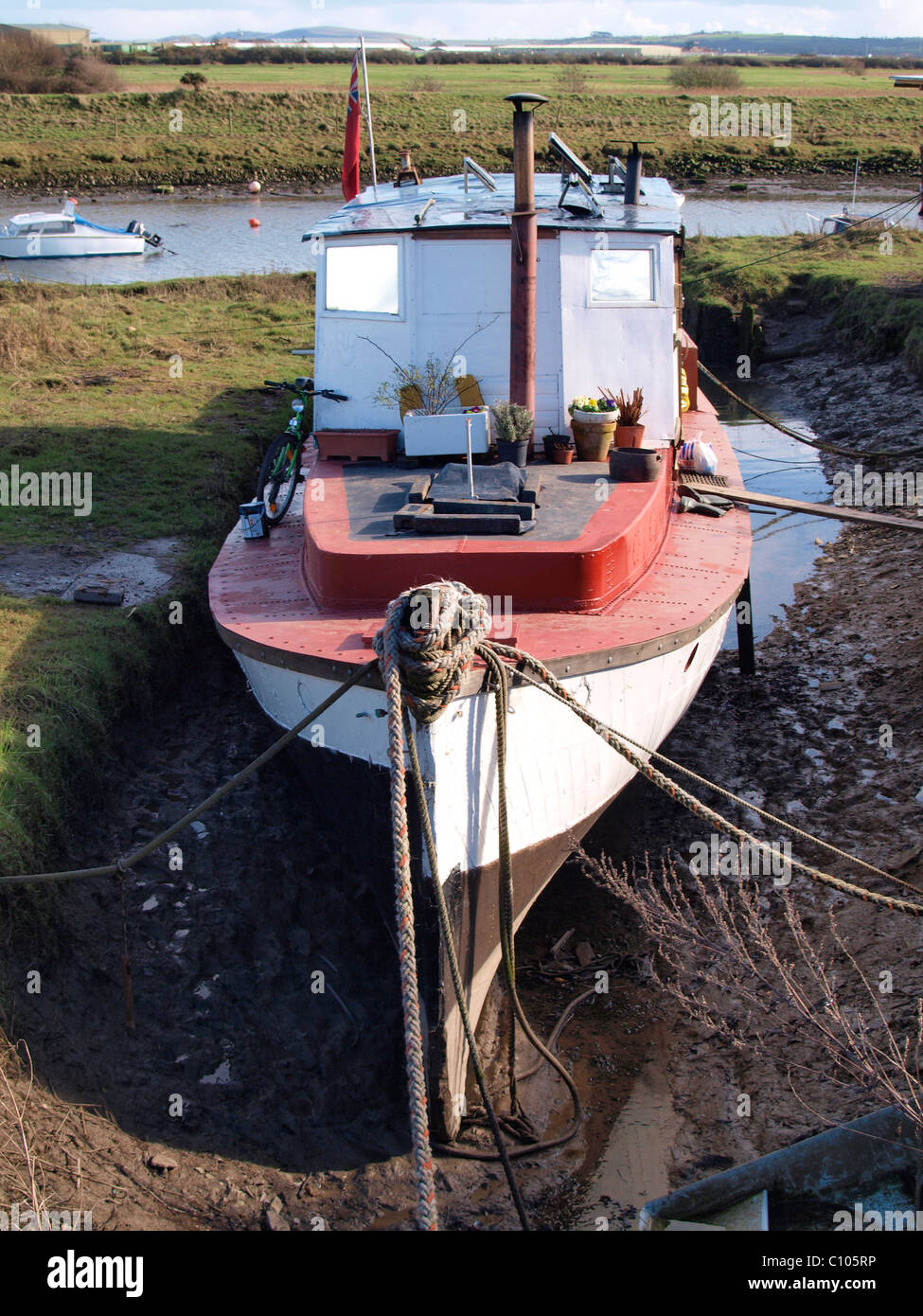 House boat, Devon, UK Banque D'Images
