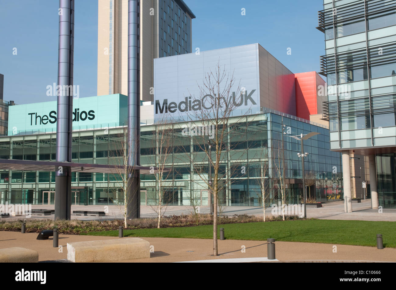 Media City UK. Centre pour les industries de la création numérique et,y compris la BBC, ITV et l'Université de Salford . Banque D'Images