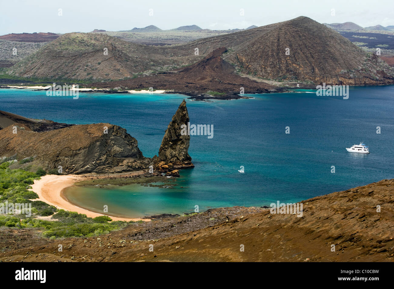 Pinnacle Rock sur l'île de Bartolome - Îles Galapagos, Equateur Banque D'Images