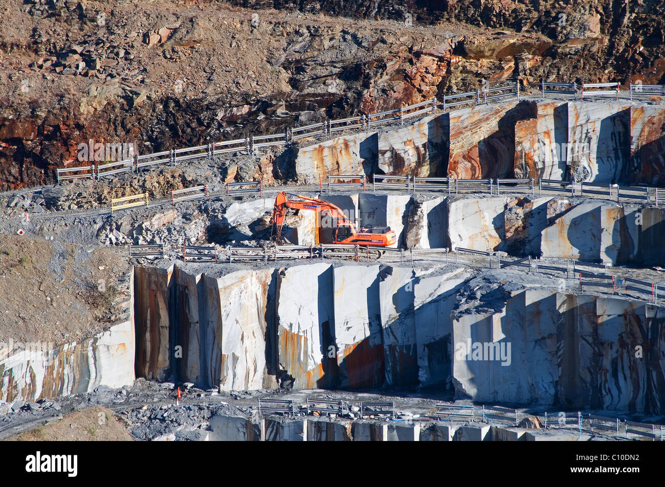Un gros plan sur le fonctionnement de l'ardoisière de Delabole, de Delabole, Cornwall, UK Banque D'Images