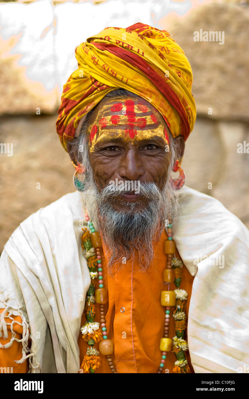Sadhu holly man Jaisalmer Inde Banque D'Images