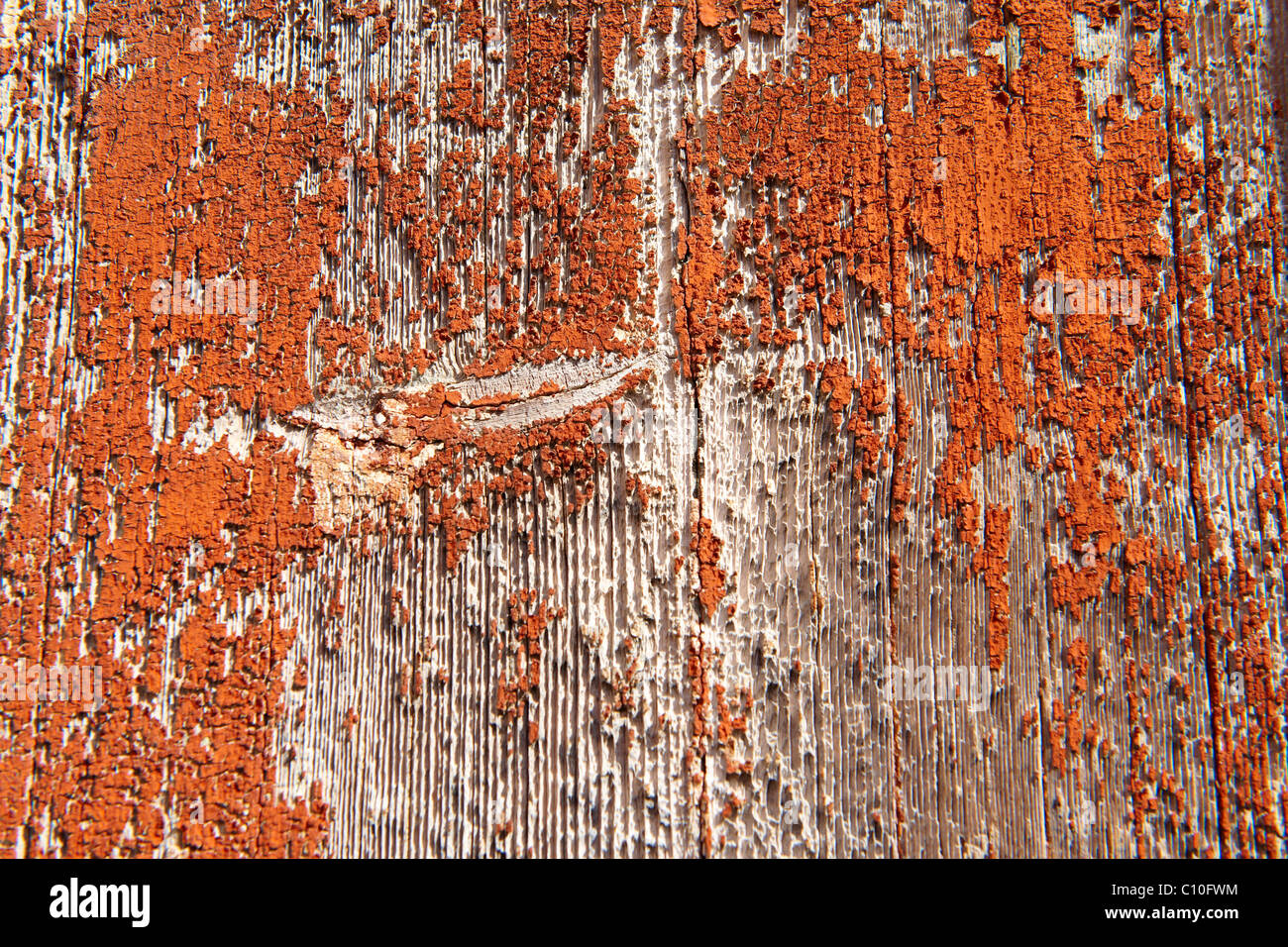 L'écaillage de la peinture orange fond close up Banque D'Images
