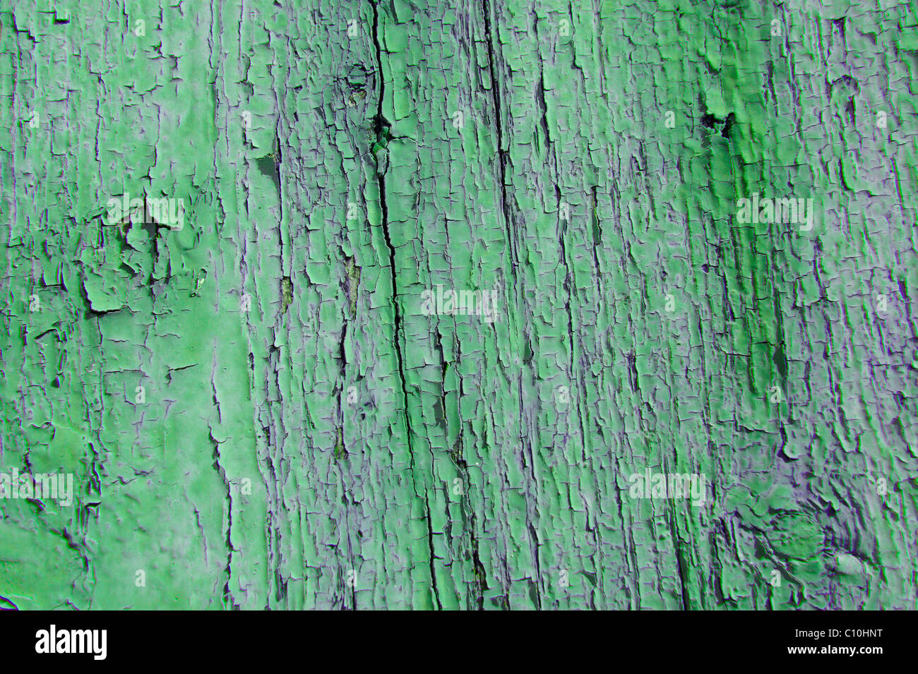 L'écaillage de la peinture verte close up contexte Banque D'Images