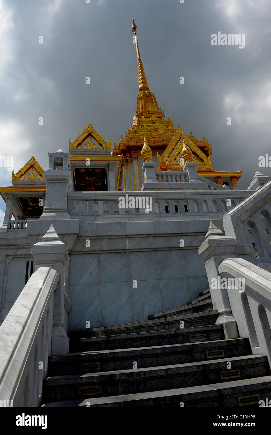 Wat Traimit Mondop Phra Maha ( écriture ) de la bibliothèque de Bouddha en or , Chinatown , Bangkok , Thaïlande Banque D'Images