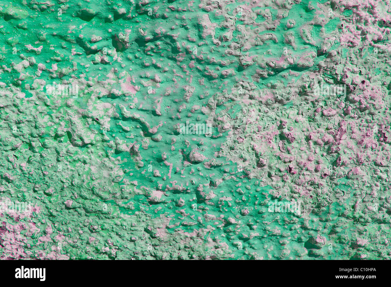 L'écaillage de la peinture verte close up contexte Banque D'Images