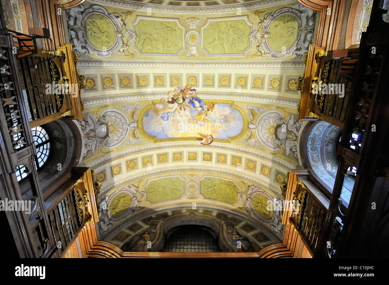 L'intérieur, Grand Hall de la Bibliothèque nationale autrichienne, Anna Höhe, Vienne, Autriche, Europe Banque D'Images