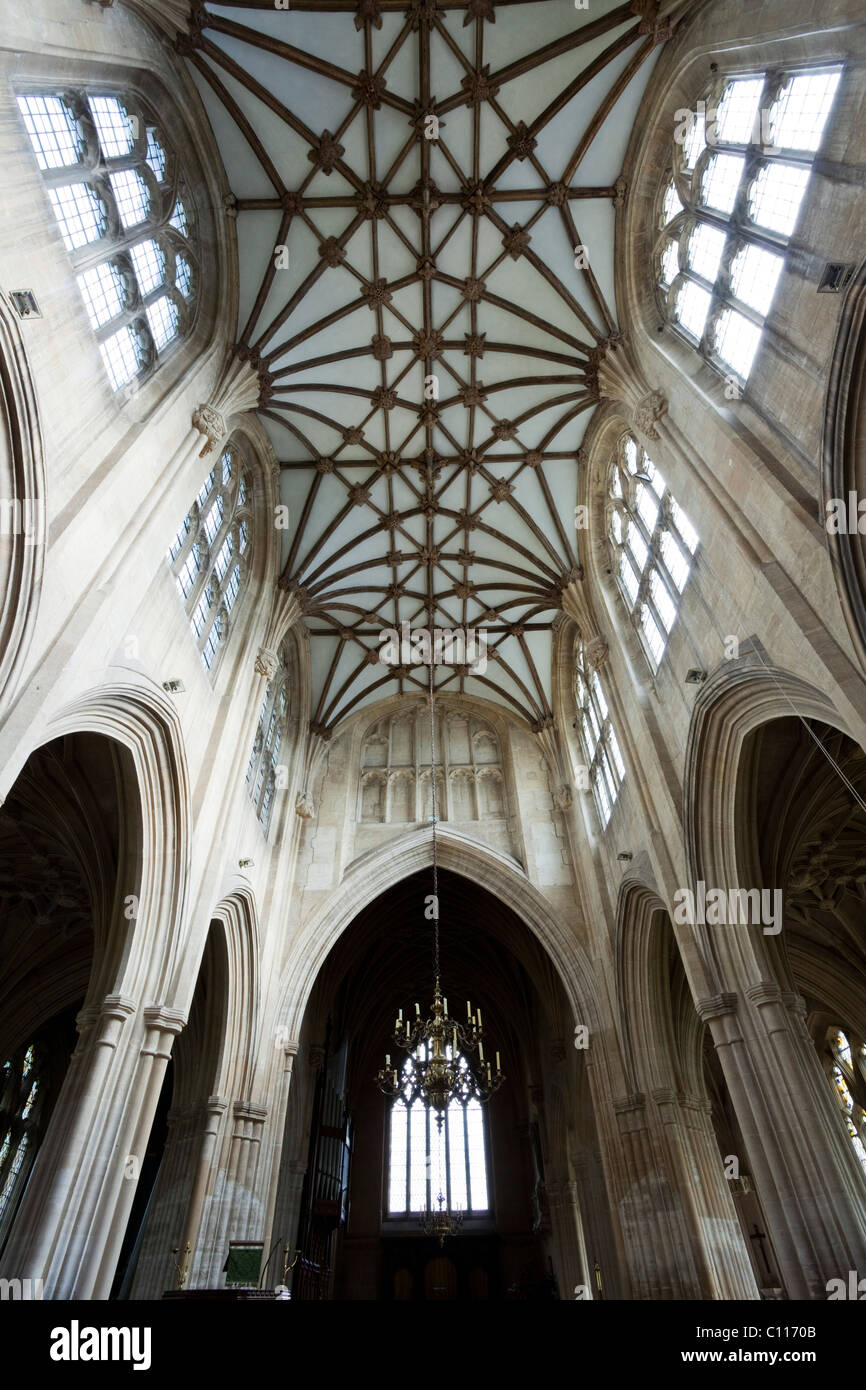 Eglise St Mary, Steeple Ashton, Somerset, style perpendiculaire. Banque D'Images