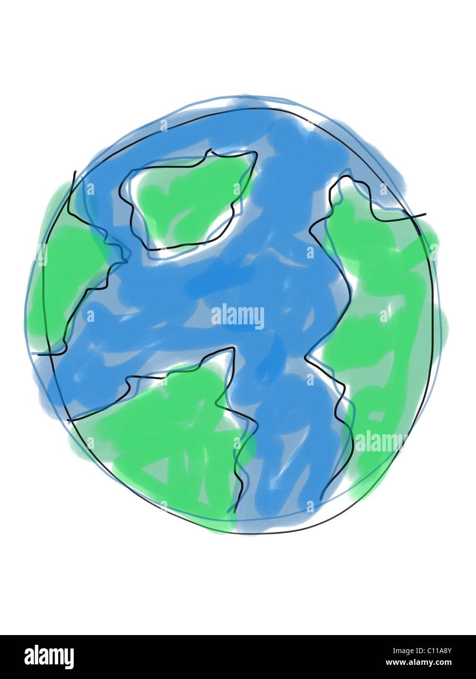 Simple illustration de la Terre comme planète Banque D'Images