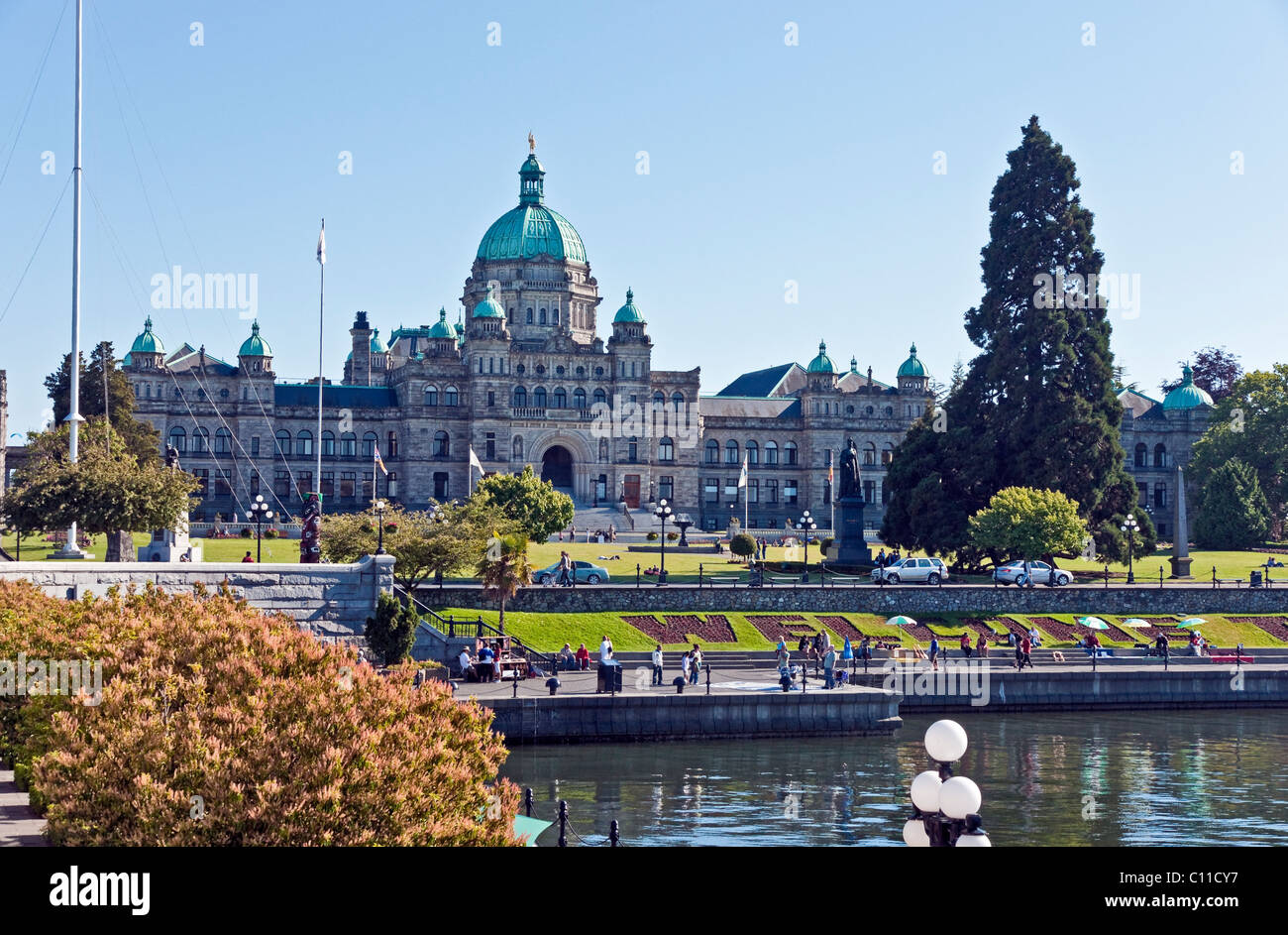 Édifices du Parlement Le parlement de la Colombie-Britannique logement situé au centre-ville de Victoria Canada à côté de l'inner harbor Banque D'Images