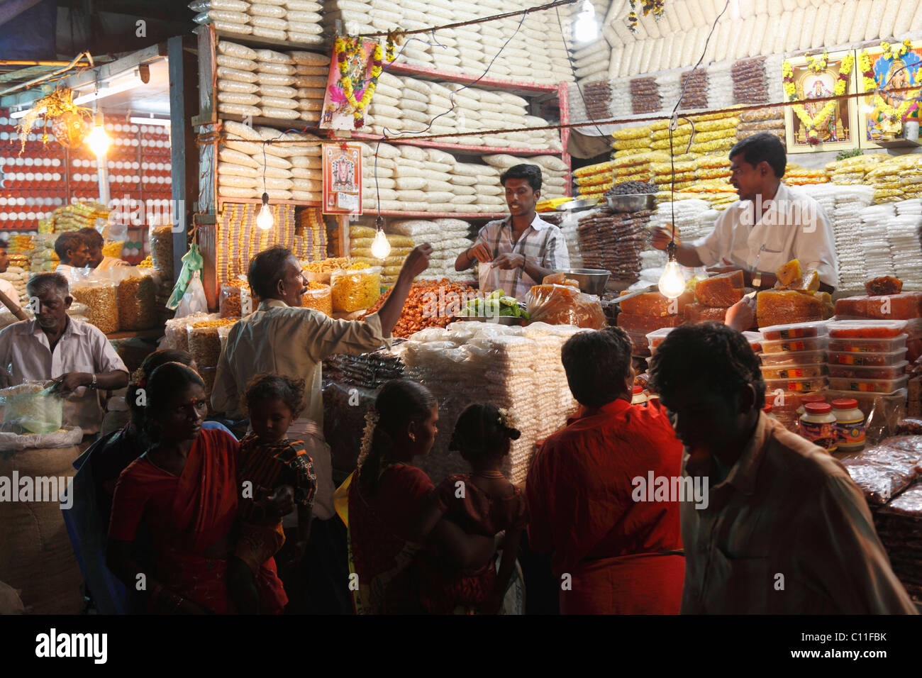 Stand de bonbons, Festival Thaipusam, fête hindoue, Palani, Tamil Nadu, Tamilnadu, Inde du Sud, Inde, Asie Banque D'Images