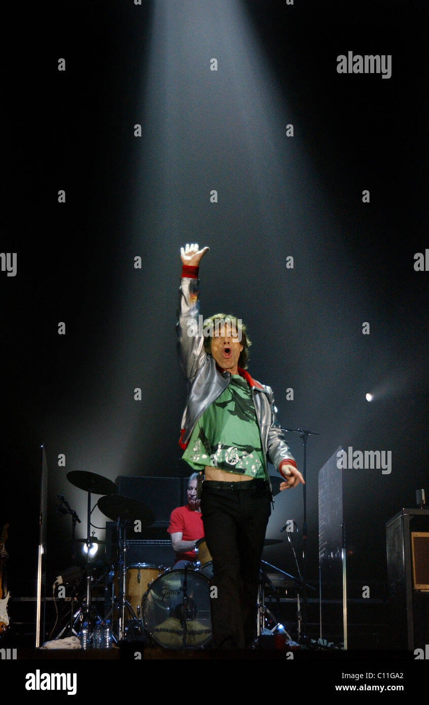 Les Rolling Stones en concert, Glasgow 2003- Mick Jagger Banque D'Images