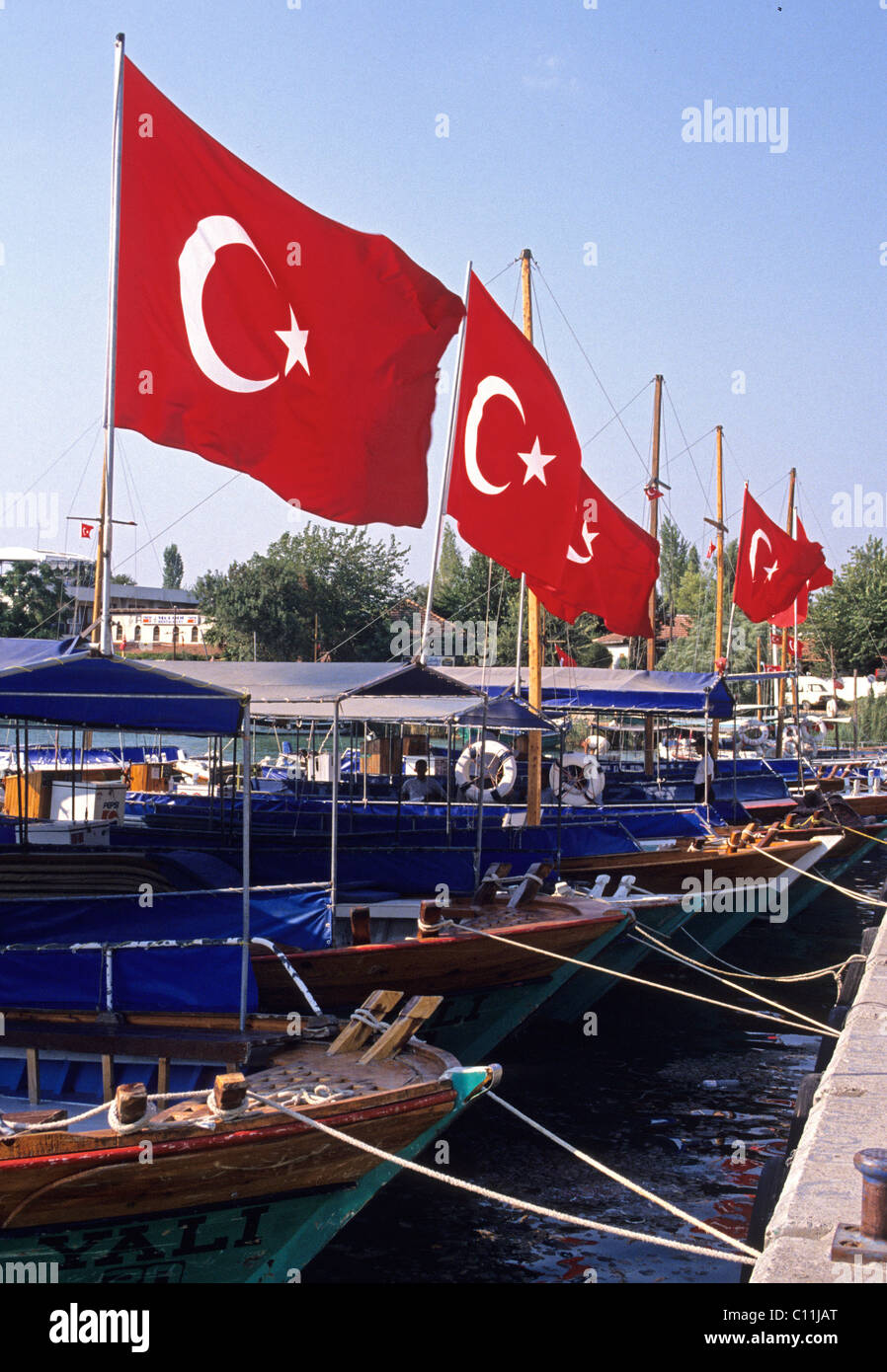 Le drapeau turc - drapeau de la Turquie Banque D'Images