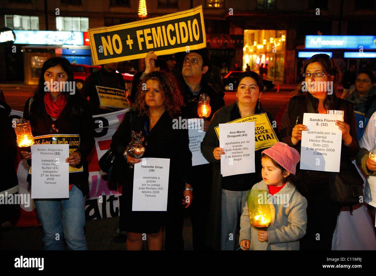 Démonstration, la violence contre les femmes, Concepción, Chili, Amérique du Sud Banque D'Images