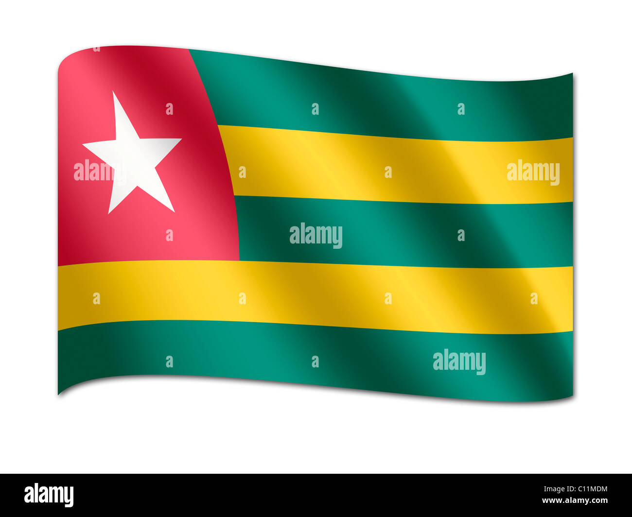 Drapeau du Togo Banque D'Images
