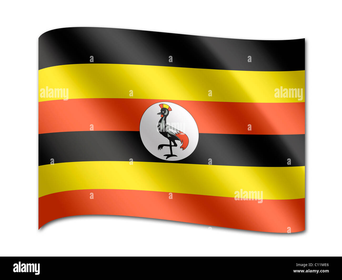 Drapeau de l’Ouganda Banque D'Images