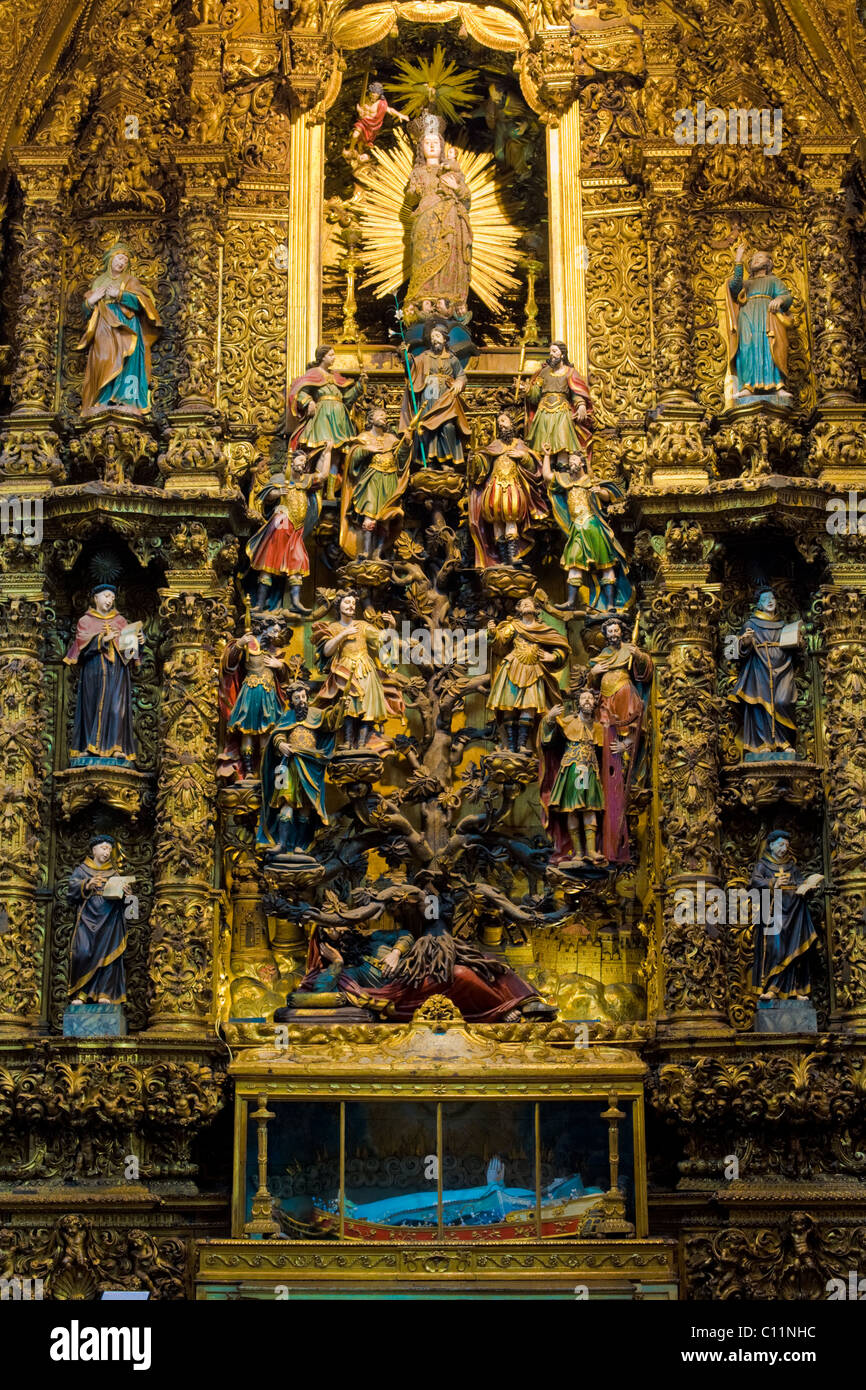 Arbre de Jésus, Retable de l'église São Francisco, Porto, Portugal Banque D'Images