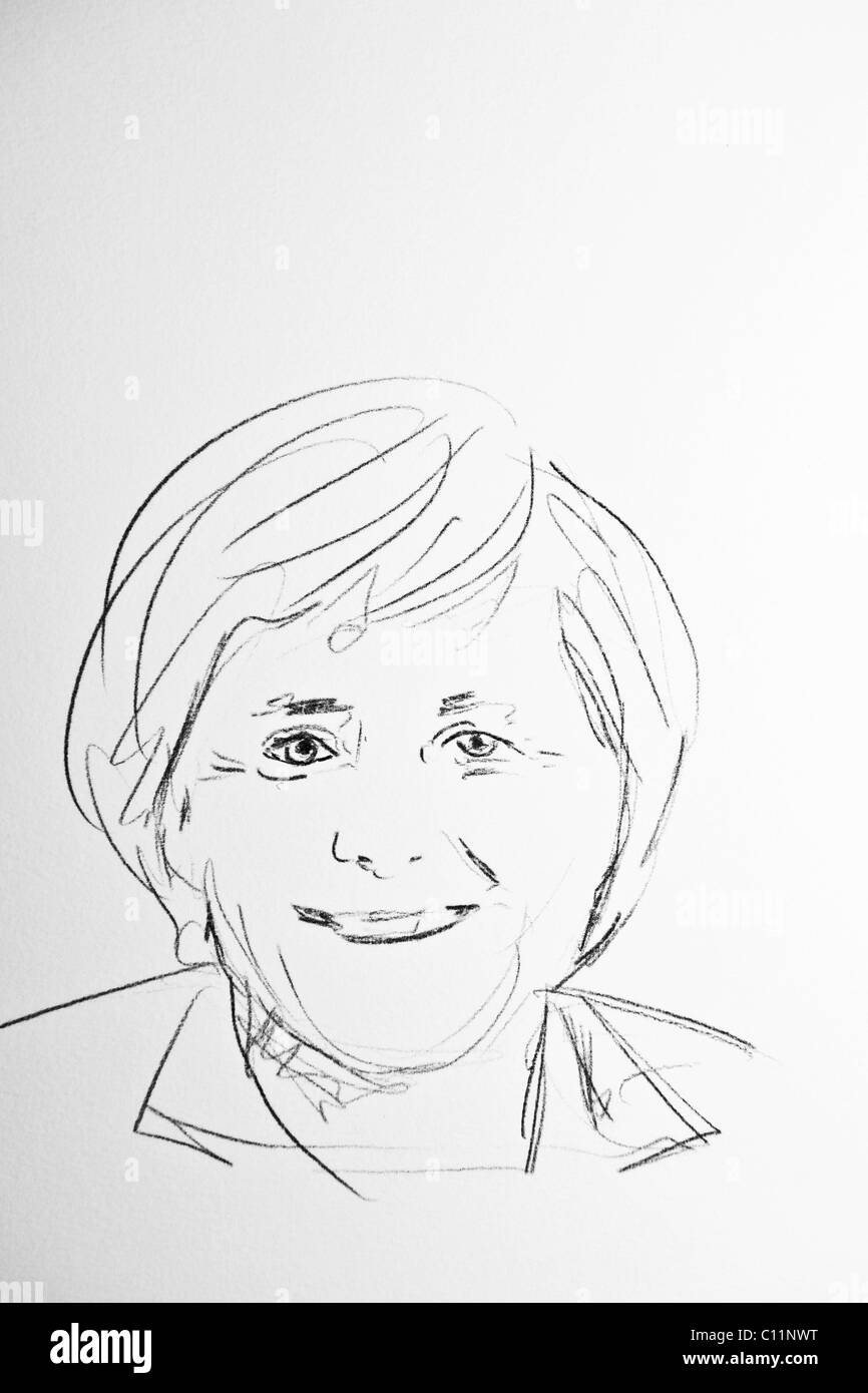 Portrait d'Angela Merkel par artist Gerhard Kraus, Kriftel Banque D'Images