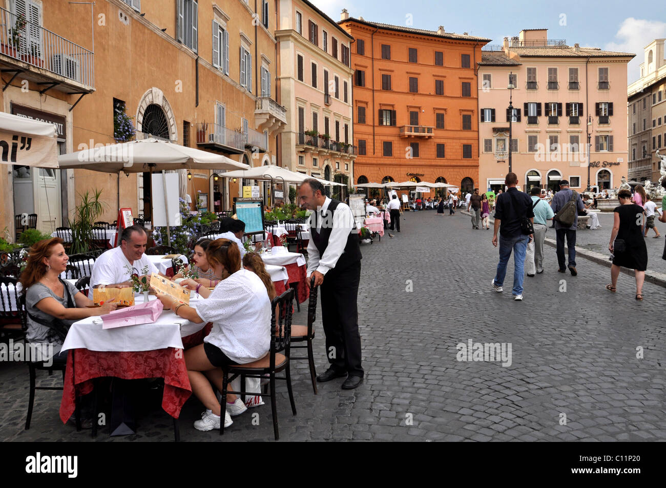 Restaurant, Ristorante, Piazza Navona, Rome, Latium, Italie, Europe Banque D'Images