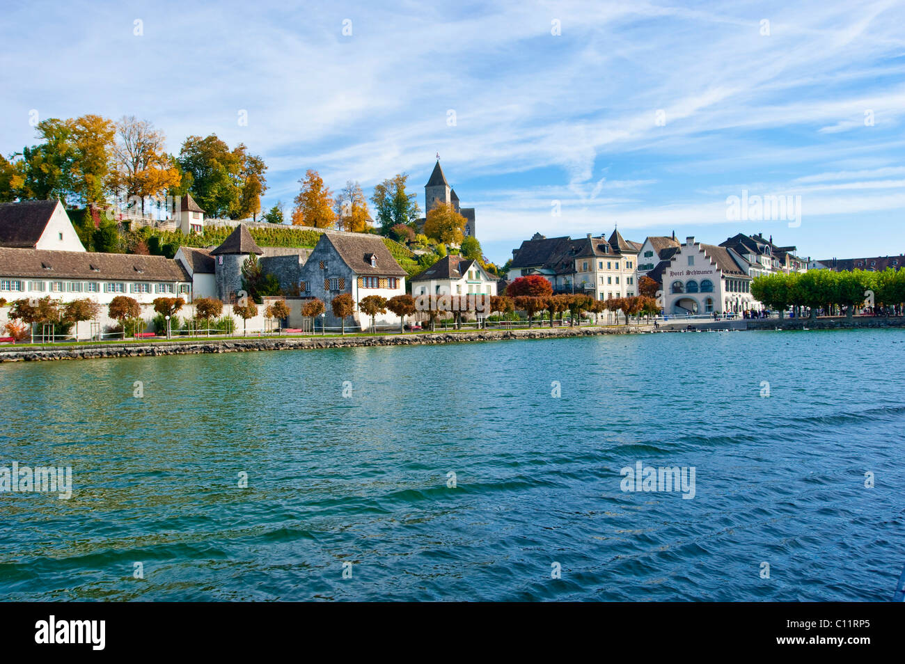 Le lac de Zurich, vieille ville, château, Rapperswil, Sankt Gallen, Suisse, Europe Banque D'Images