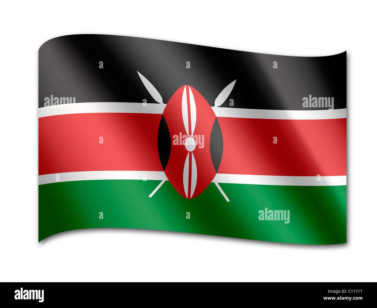 Drapeau du Kenya Banque D'Images