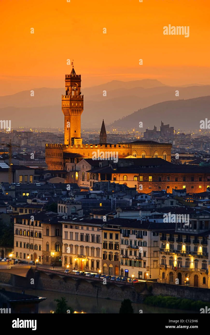 Florence Palazzo Vecchio Florence Palazzo Vecchio - Abend soir 03 Banque D'Images