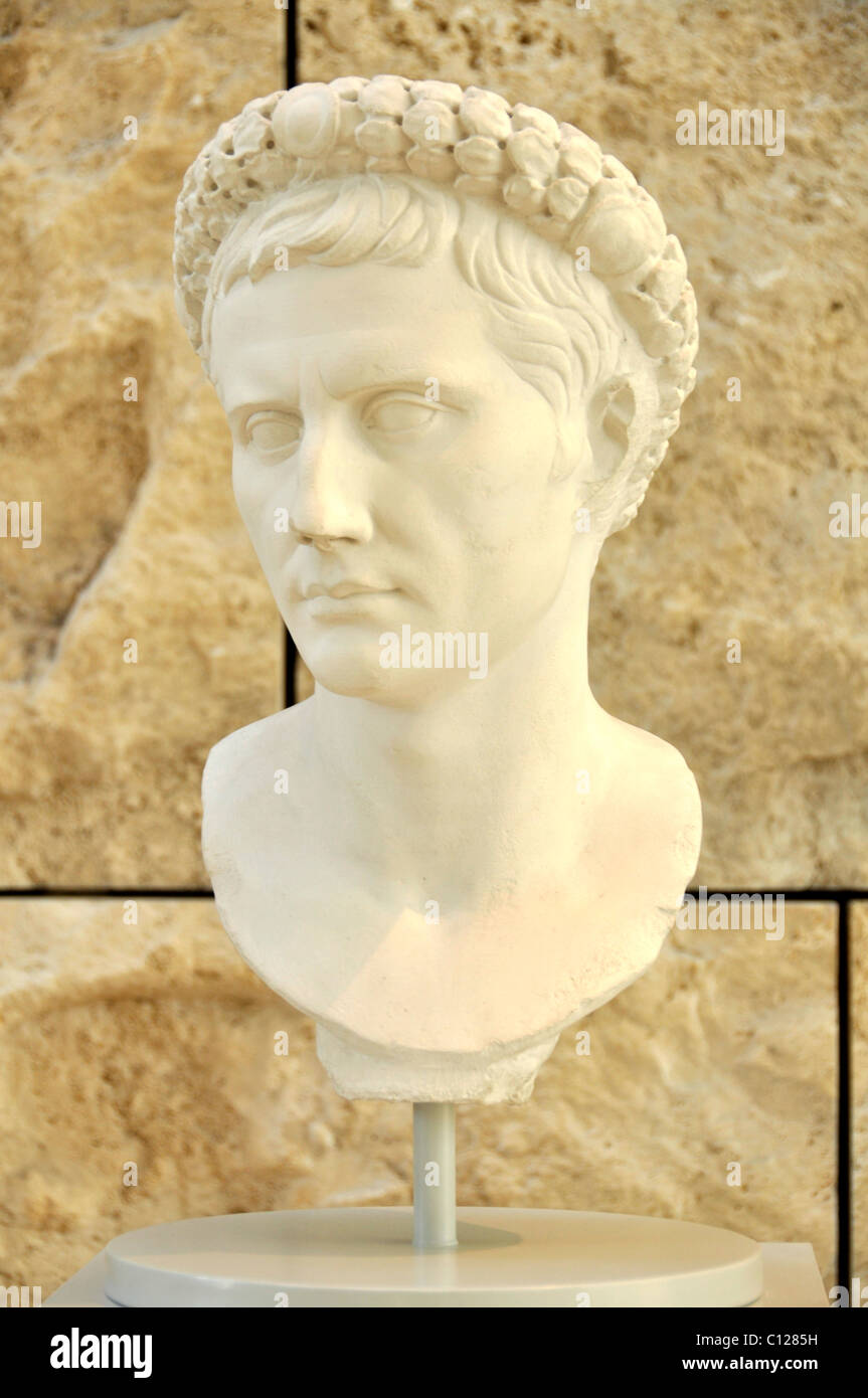 Buste d'Augusto, Musée Ara Pacis Augustae, Rome, Latium, Italie, Europe Banque D'Images